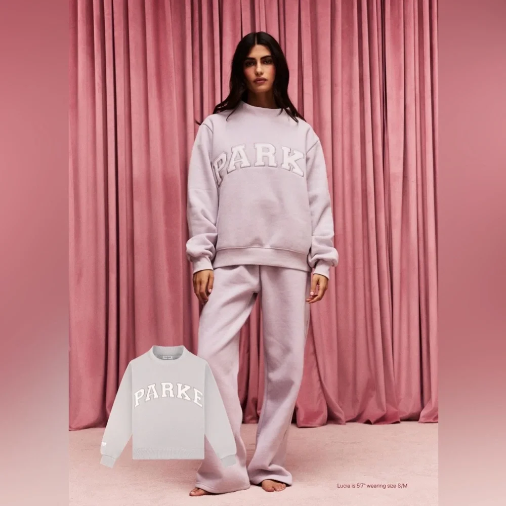 PARKER Oversized Fleece Sweatshirt - Light Lilac - Picture 1 of 3